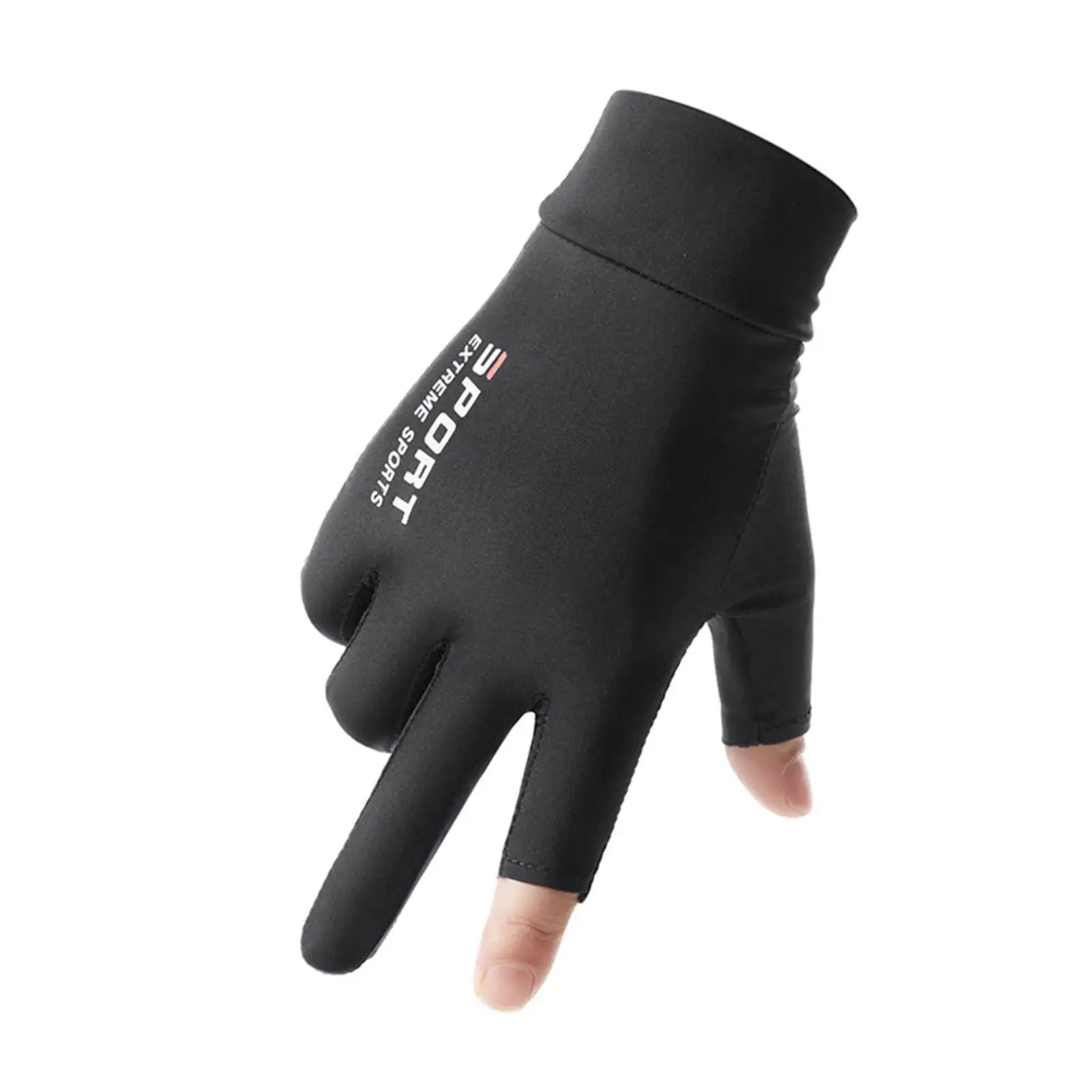 Summer Mesh Gloves Ice Silk Non-slip Breathable Fingerless Gloves for Cycling Fishing Hiking Road Driving Protection