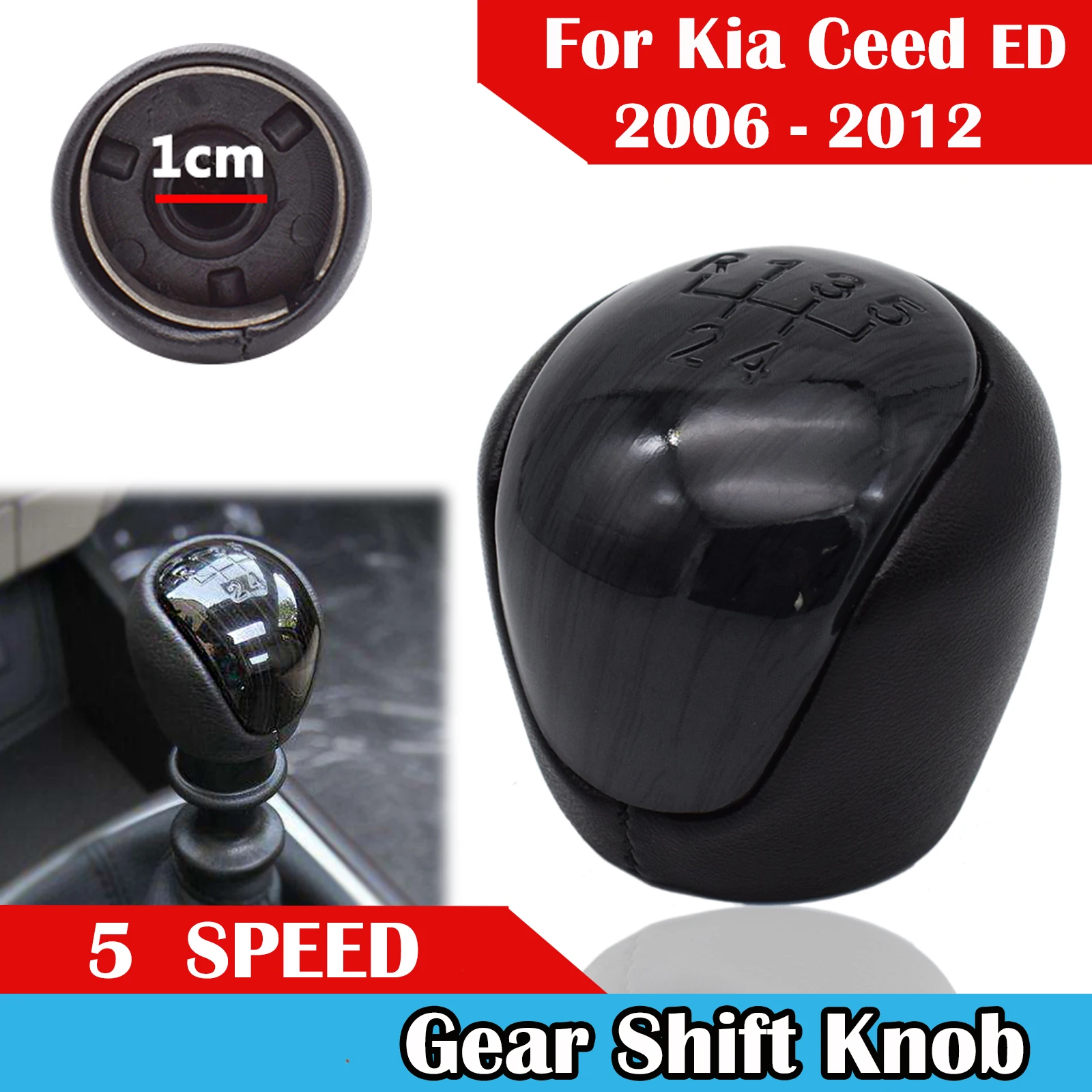 5 Speed Gear Stick Shift Knob Lever Pen Adapter Replacement For Kia Ceed ED 2006 2007 2008 - 2012 Kia Forte Kia CeratoKia Rio 2