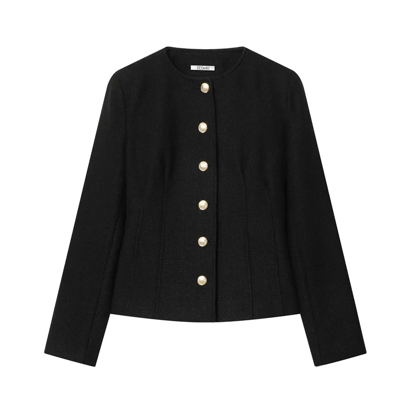 Spring New Women's Fashion Casual Loose Versatile Crew Neck Blazer