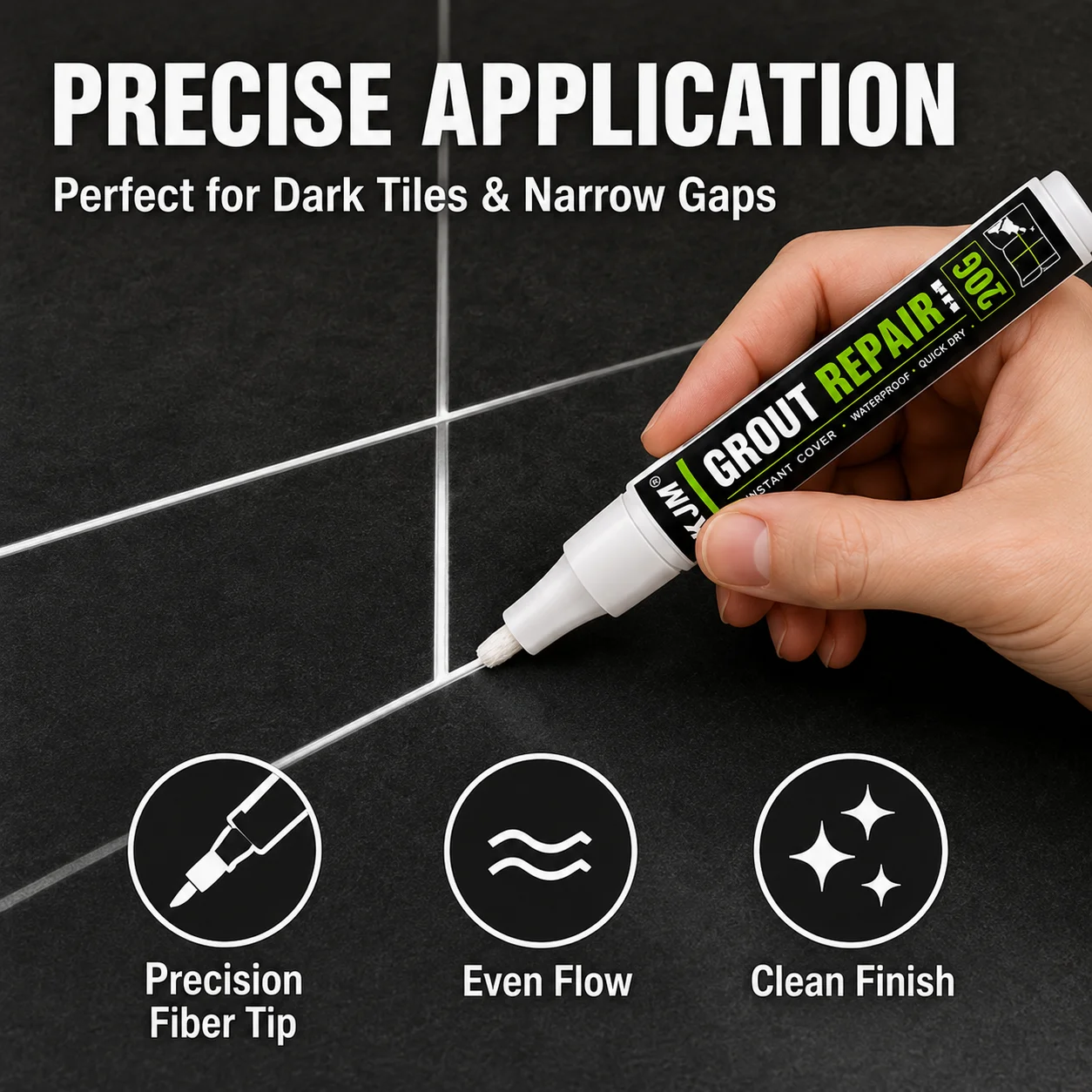 DIY Ceramic Tile Gap Repair Pen Quick Dry Waterproof Mildew Proof Grout Touch-Up Marker for Kitchen & Bathroom Tile Line Renewal