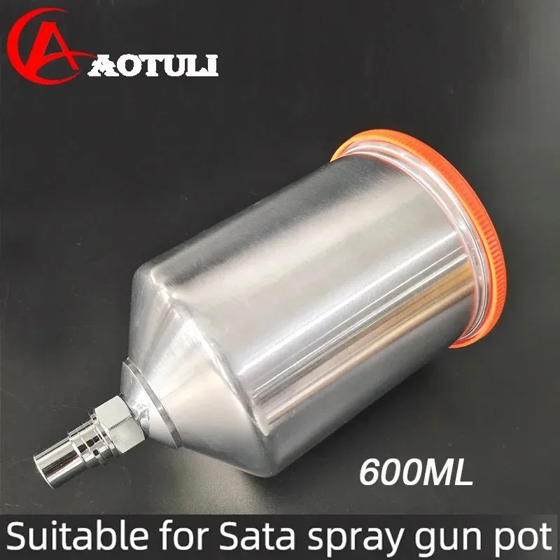 SATA 스프레이 건에 적용 가능 알루미늄 합금 포트 600ml 밀봉 탱크 일반 상부 컵 자동차 페인트 포트