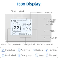 Beok Tuya Heating/Cooling Thermostat for Gas Boiler Smart Home Battery-powered Thermoregulator Daily programming Work with Alexa - Image 6