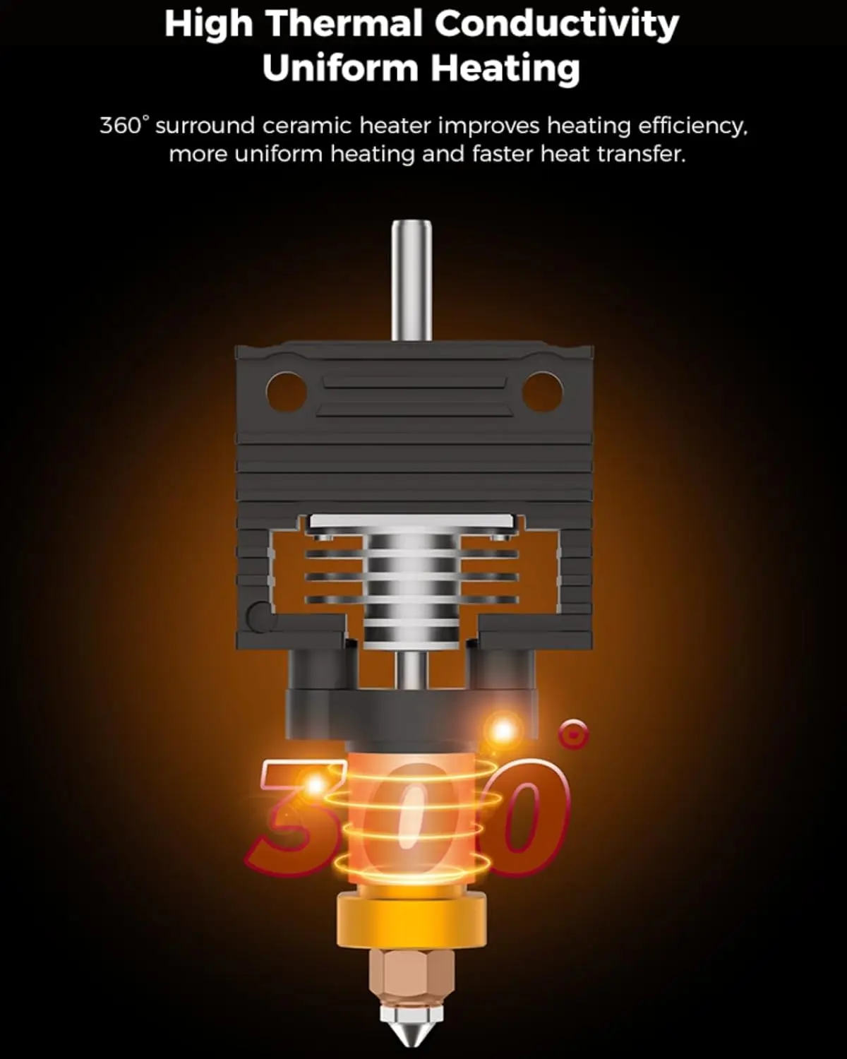 Creality 2025, neue Version K1/K1 Max/K1C Keramik-Heizblock-Kit, Anschluss mit Schnalle, kompatibel mit K1/K1 Max/K1C/K1 SE – Detail 3