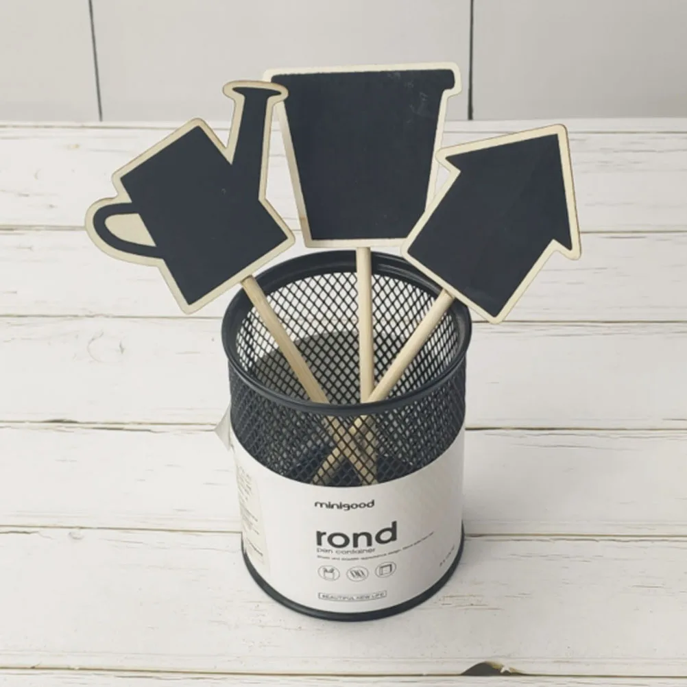 

10Pcs Chalkboard Picks Small Garden Blackboards Wooden Message Cards for DIY Projects Home Decor Chalkboard Picks