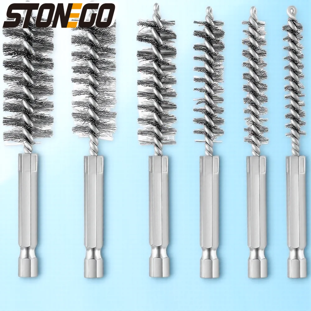 

STONEGO 6 шт., щетка для дрели из нержавеющей стали, набор очистителей для шлифования, очистки от ржавчины, инструмент для дрелей, ударные инструменты