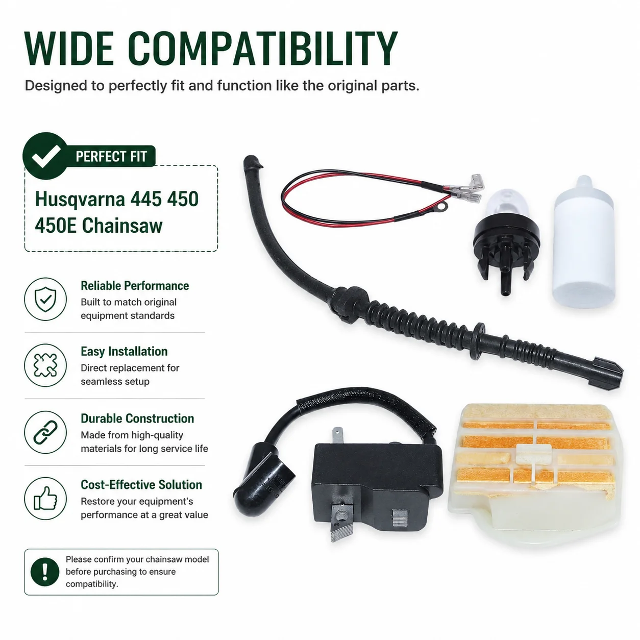 Kit Bobina di Accensione, Filt - Husqvarna Chainsaw 450 recensione e prezzo
