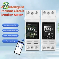 Multifunctional Electric Power Meter AC85-265V 63A 17KW Voltage Current Electric Power Meter Digital Display WIFI Tuya Control