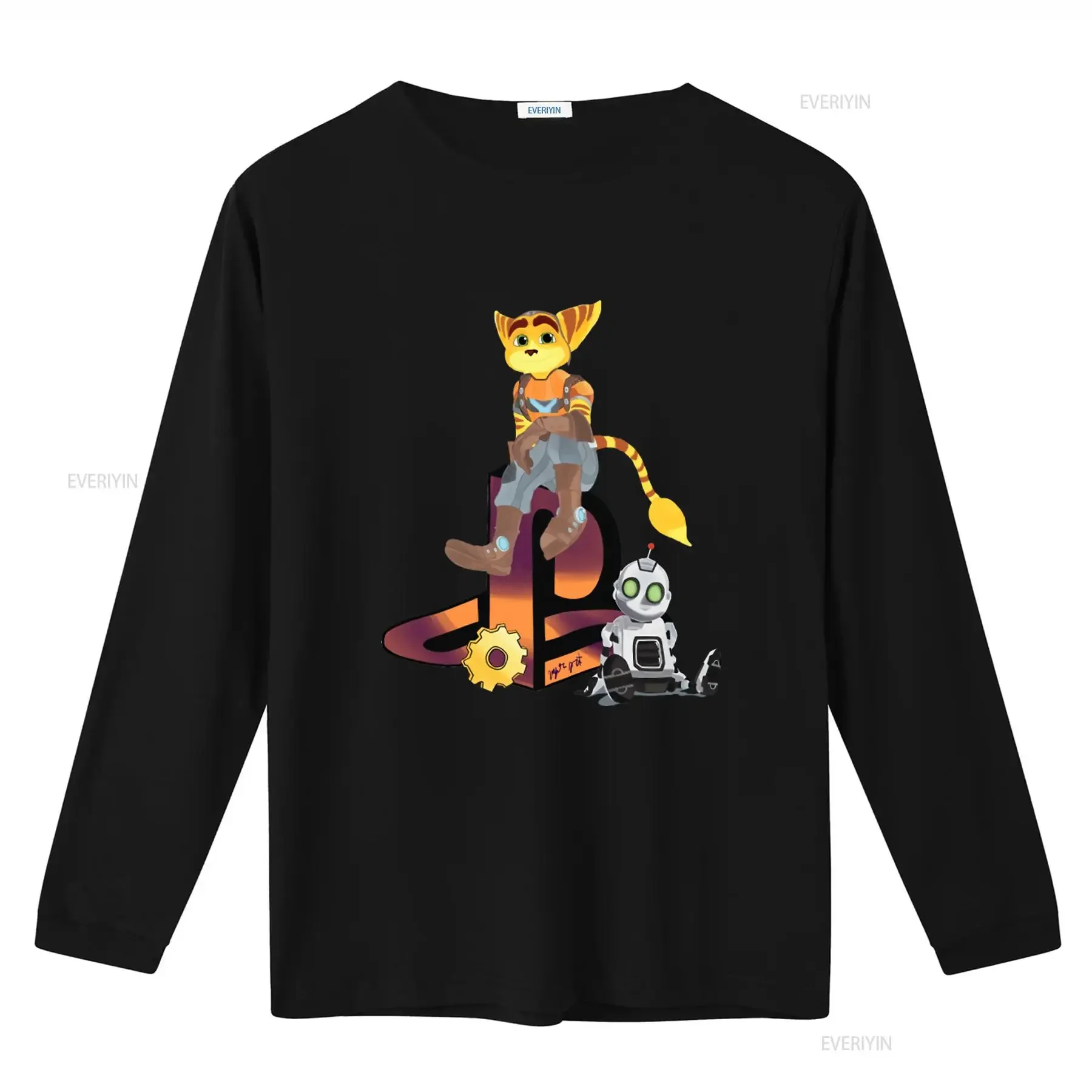 Ratchet And Clank Video Game Character Print T Shirt for Casual  vintage Washed designer clothes Comfortable graphic fashion