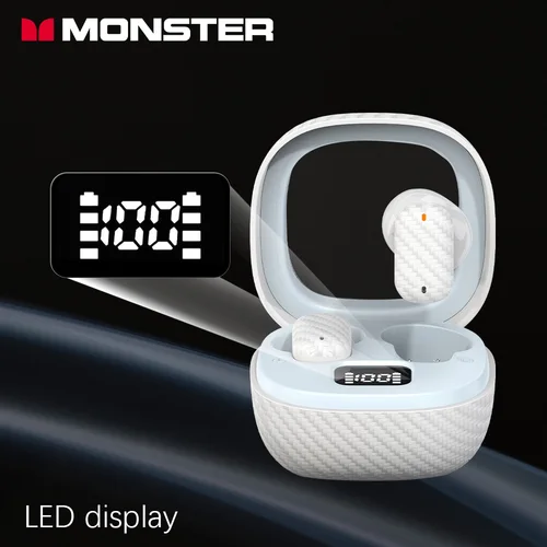 Imagen 2 del producto MONSTER ENC-duriculares inalámbricos con Bluetooth, cascos TWS con reducción de ruido, calidad de sonido HD, resistentes al sudor, adecuados para deportes
