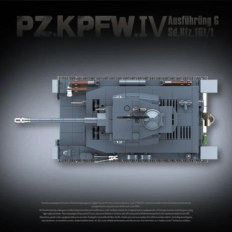 Klasyczny Model wojskowe z serii WW2 Panzerkampfwagen IV Panzer IV Cegły typu G zabawki prezenty