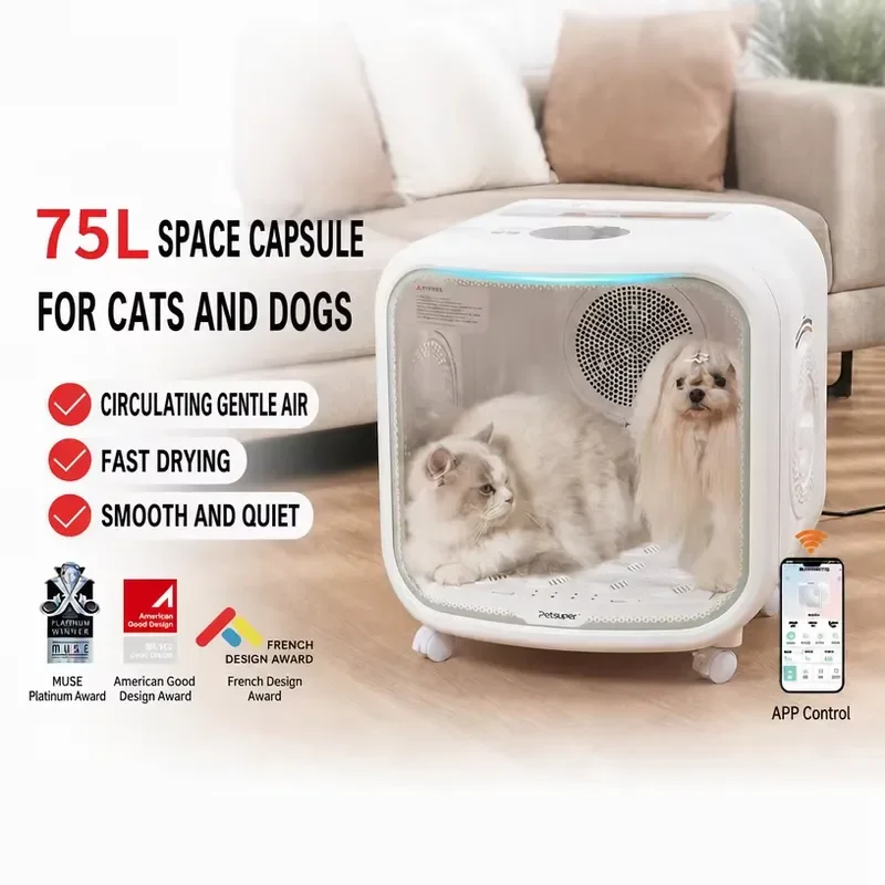 Automatic Smart Pet Drying Box for Cats and Dogs Quiet Hair Dryer Cabinet with Temperature Control Safe Grooming Tool for