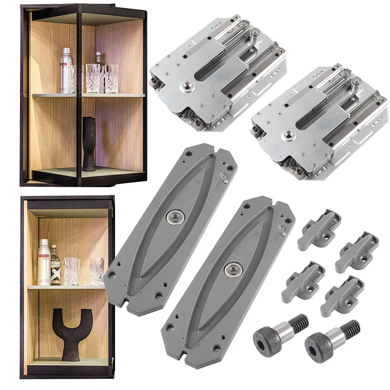 360 degree rotating rotating multi-function convertible drawer storage rack kitchen cabinet mechanism corner restaurant hotel