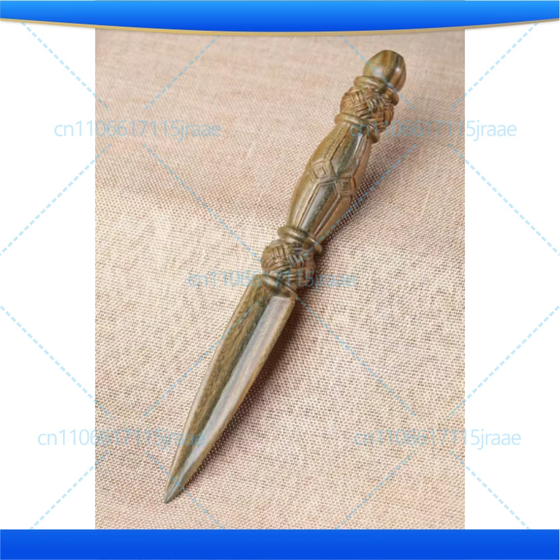 Hand Carved Sandalwood Wooden Vajra Pestle Ritual Tool Demon Queller Protection Portable Craft Gift Collectible Wenwan Ornament