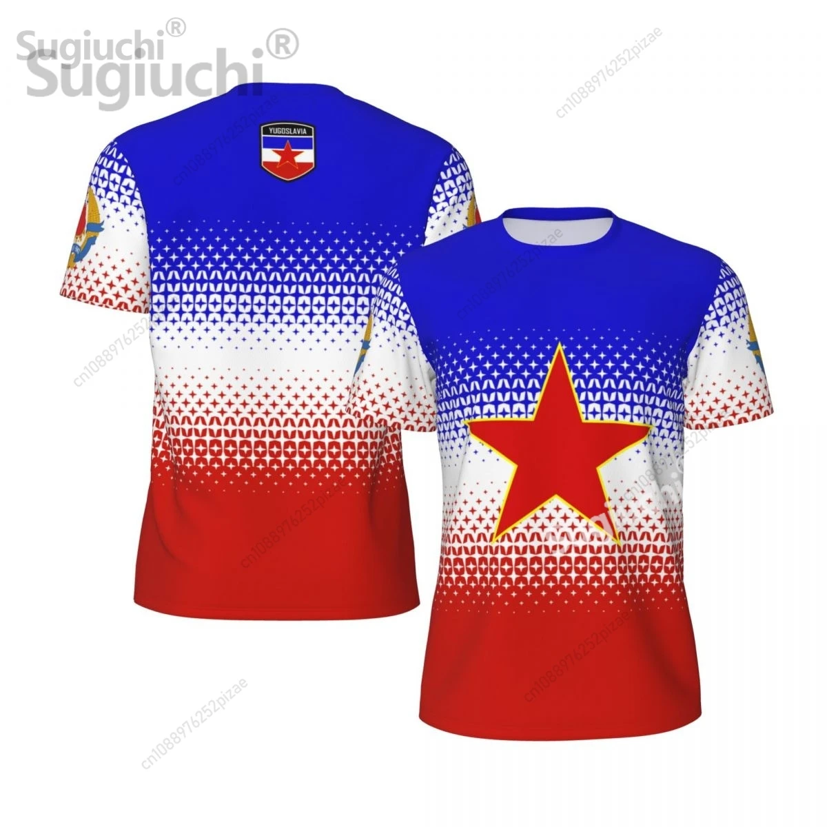 2025 New Yugoslavia 3D Printing Flag Mesh T-shirts Men Women Clothing Sports Breathable For Running Bike Tennis Fitness T shirt - view 6
