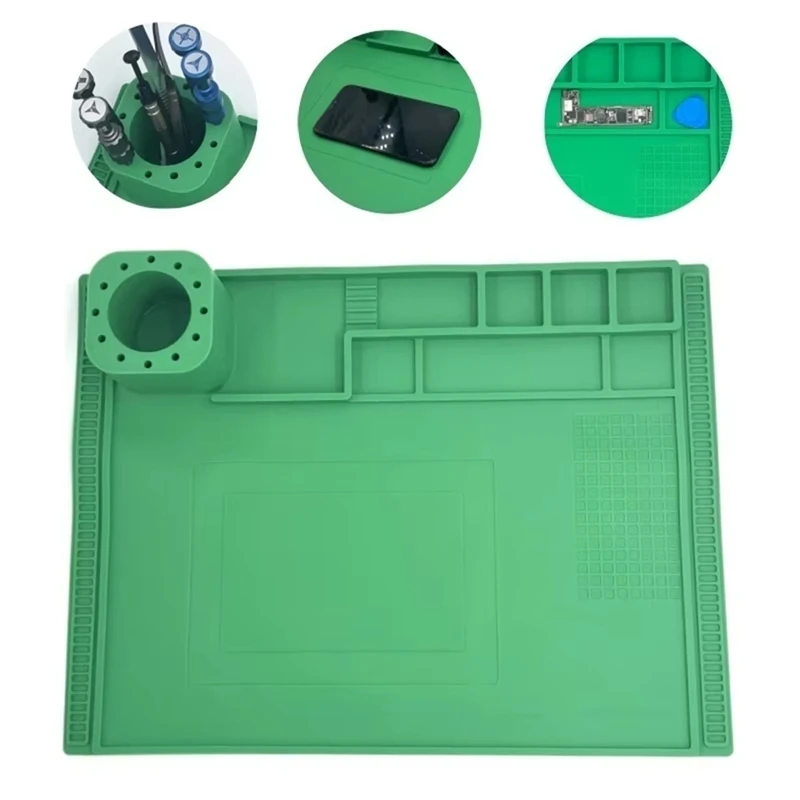 TOP Adsorption Soldering Mat Platform Heat-Resistant Magnetic For BGA Soldering Station Silicone Repair Pad 400X300mm