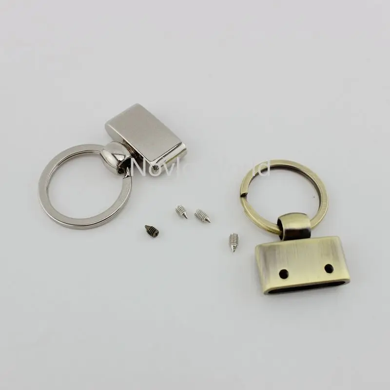 Nolvo-Llavero de metal para coche, hebillas de anillo, grillete, accesorios de hardware, 4 colores, 45x22,7mm, 5 a 100 unidades