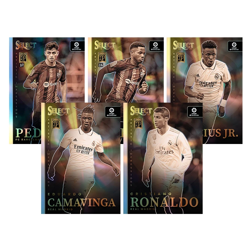 Diy casero Panini Select Laliga Soccer Series Ansu Fati Cristiano Ronaldo Fedri colección tarjeta Flash juguetes regalo