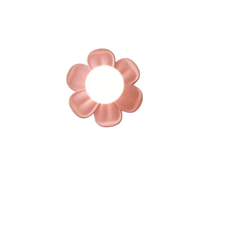 Modern minimalist flower wall lamp, pull wire switch cream bedroom study bedside lamp