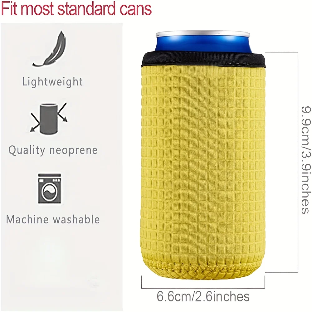 4pcs/pack 12oz Can Sleeve Insulated Sleeve Can Cover 12oz Beer Bottle Sleeve Cooler Holder Non-slip Cooler Sleeve view 3