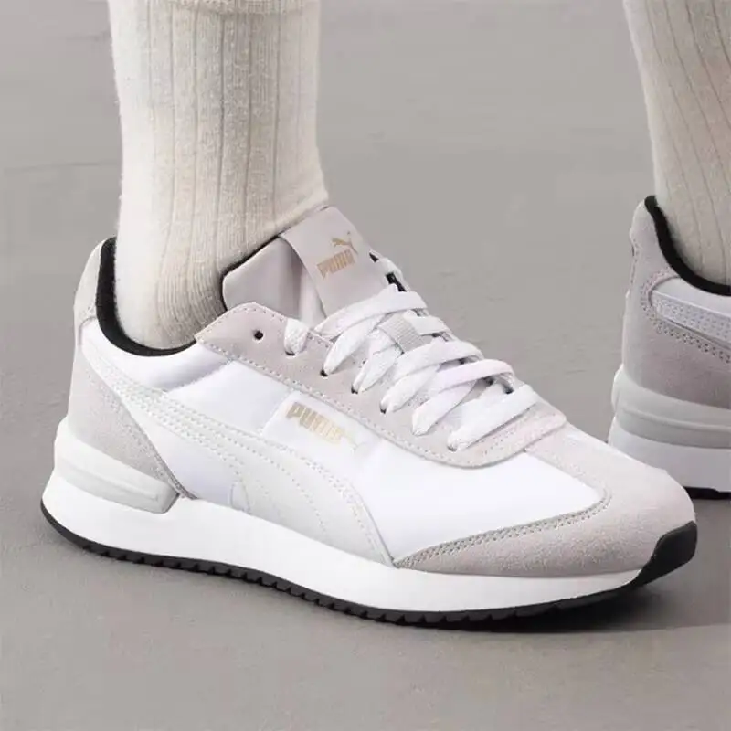 Light PUMA Off White Grey Suede Stitching Retro Sneakers, Lightweight Unisex Daily Casual Running Shoes 399250-11 Sneakers,