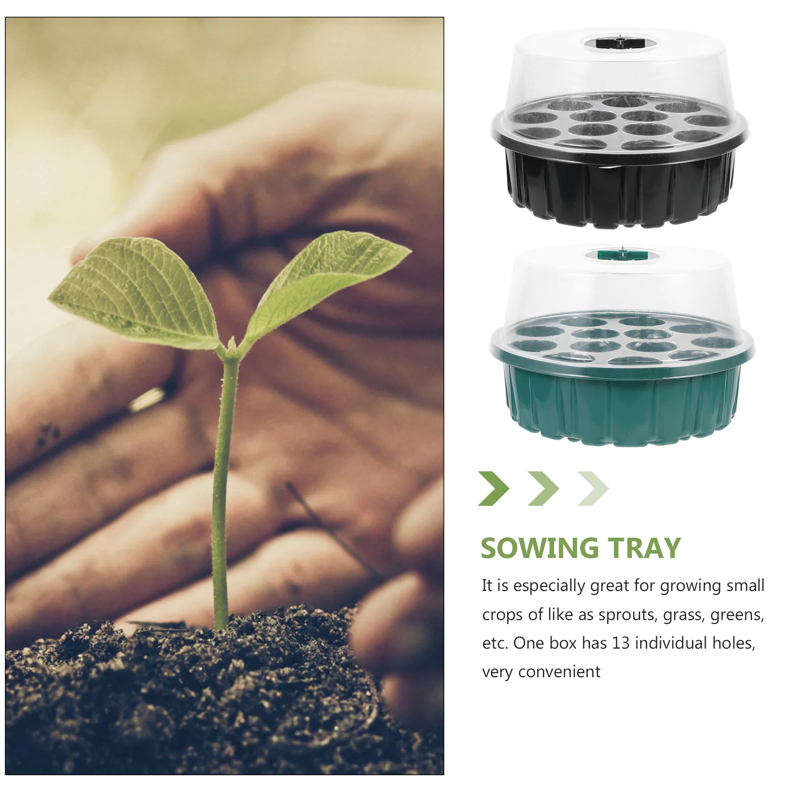 

2pcs 13-Hole Seedling Tray Plastic Nursery Growing Trays For Garden Plant Germination Sowing Starter Kit Waterproof Corrosion