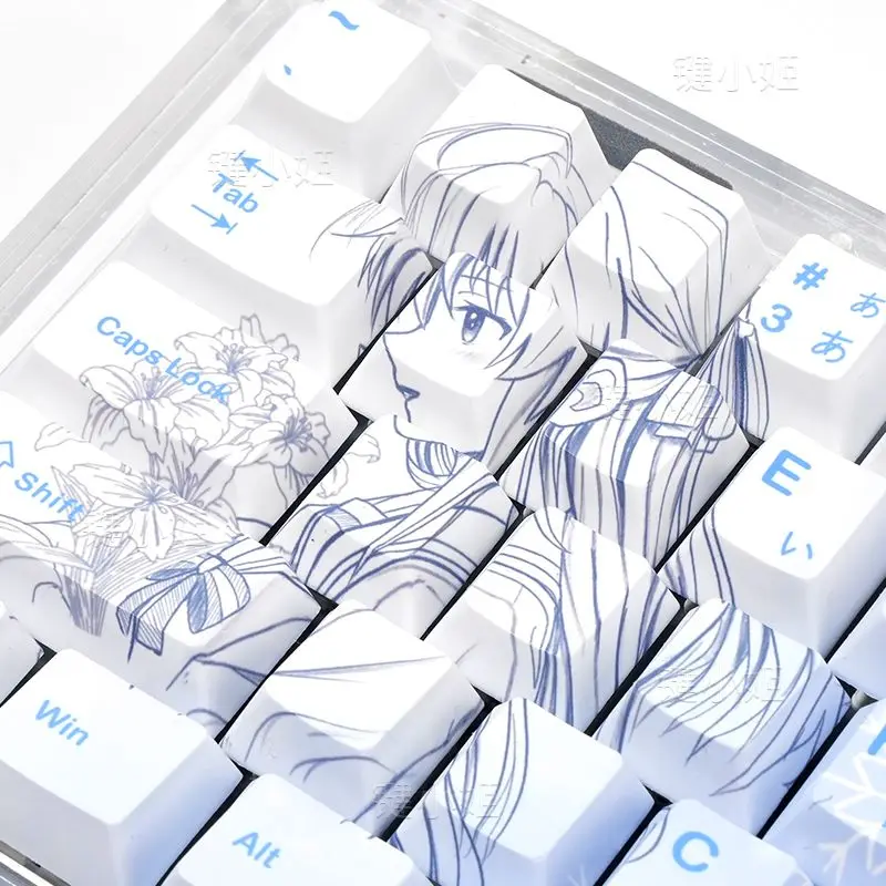

74 Keys Yukinoshita Yukino Keycap Russian Cherry Profile Anime Keycap DYE-SUB PBT Keycap for MX Mechanical Keyboard 60/61/68