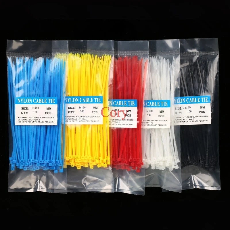 100pcs Nylon Cable Tie 3 x 150MM Self-Locking Fasten Zip Cable Tie Wire White BlACK Red Blue Yellow CZYC