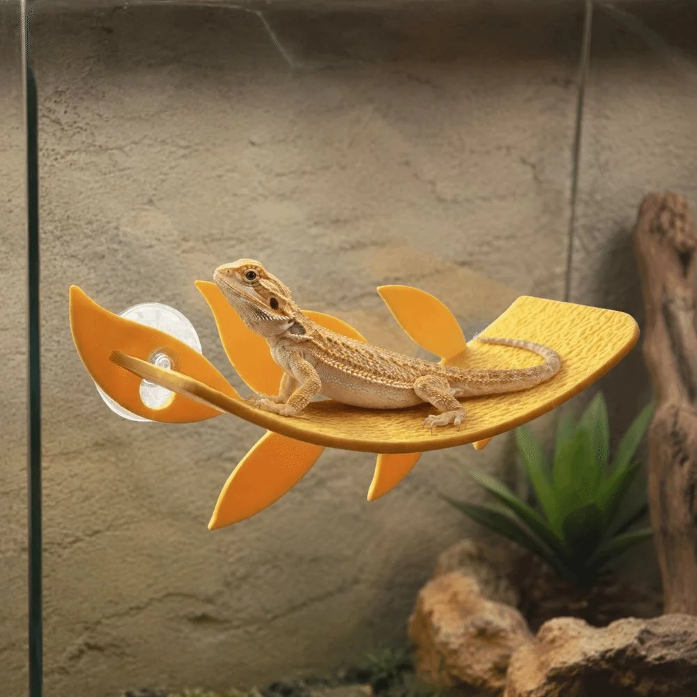 New PLA Reptile Habitat Leaf Simulated Leaves Shape Suction Cups Reptile Rest Stand Reptile Climbing Rest Reptile Basking Area