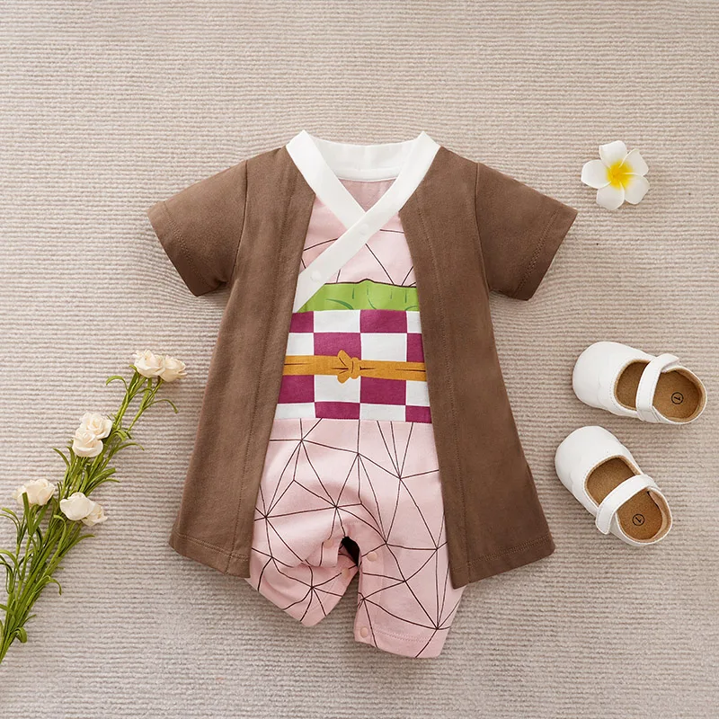 Baby Romper 100% Cotton Summer Short Sleeve Anime Cosplay Costume Soft Infant Jumpsuit Newborn Boy Girl One-Piece Bodysuit 0-18M