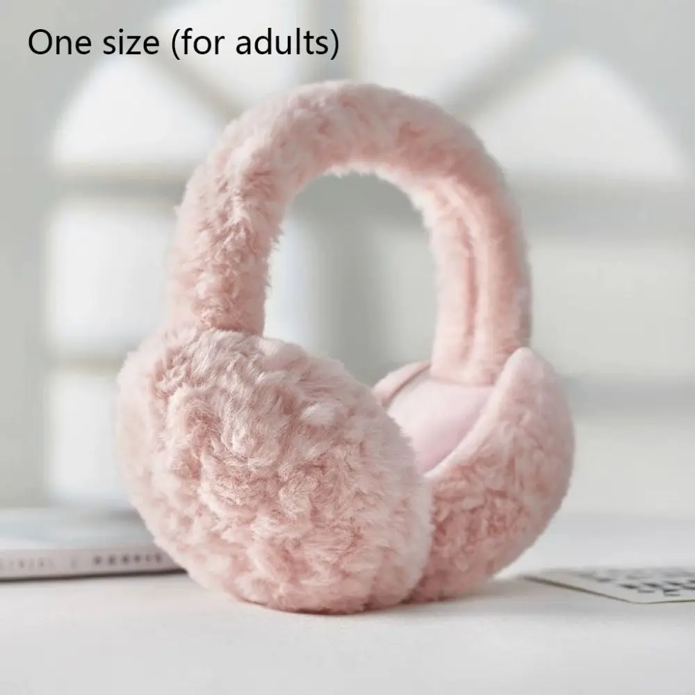 Fashion Warm Plush Ear Warmer Foldable Ear Protection Folding Earflap Thickened Solid Color Ear Cover Outdoor