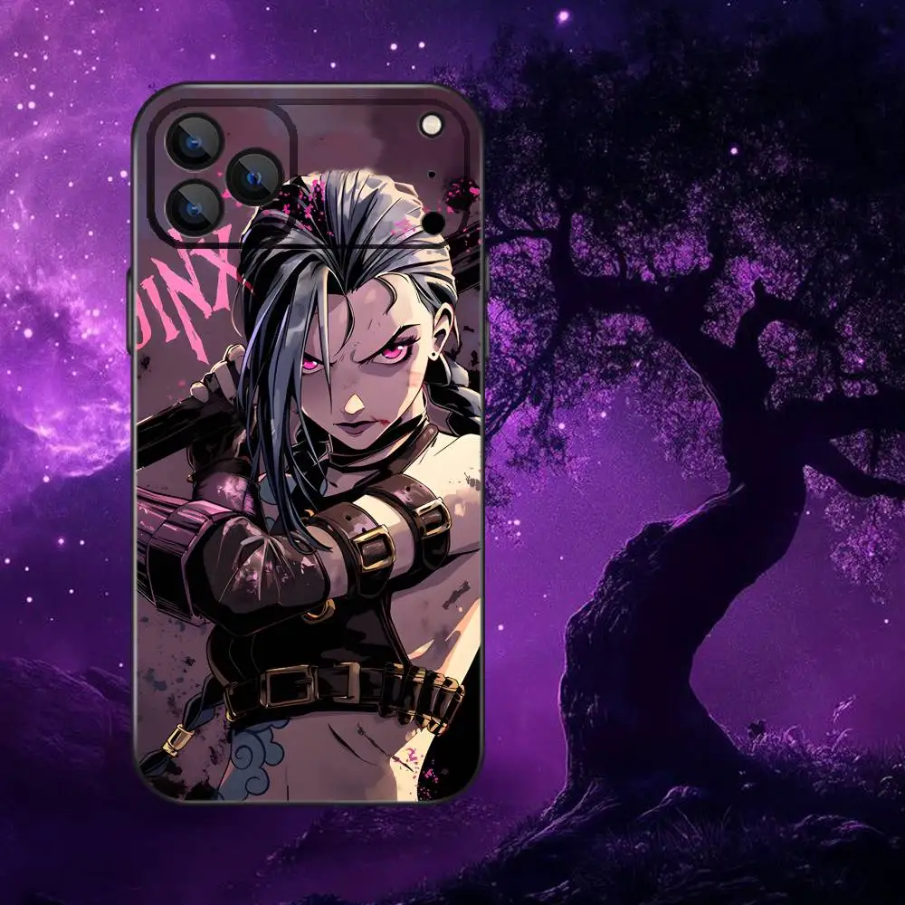 Anime J-Jinx-X Phone Case For iPhone 17,16,15,14,13,12,Pro,Max,Plus,E,SE4,Air,Mini Black Soft Box