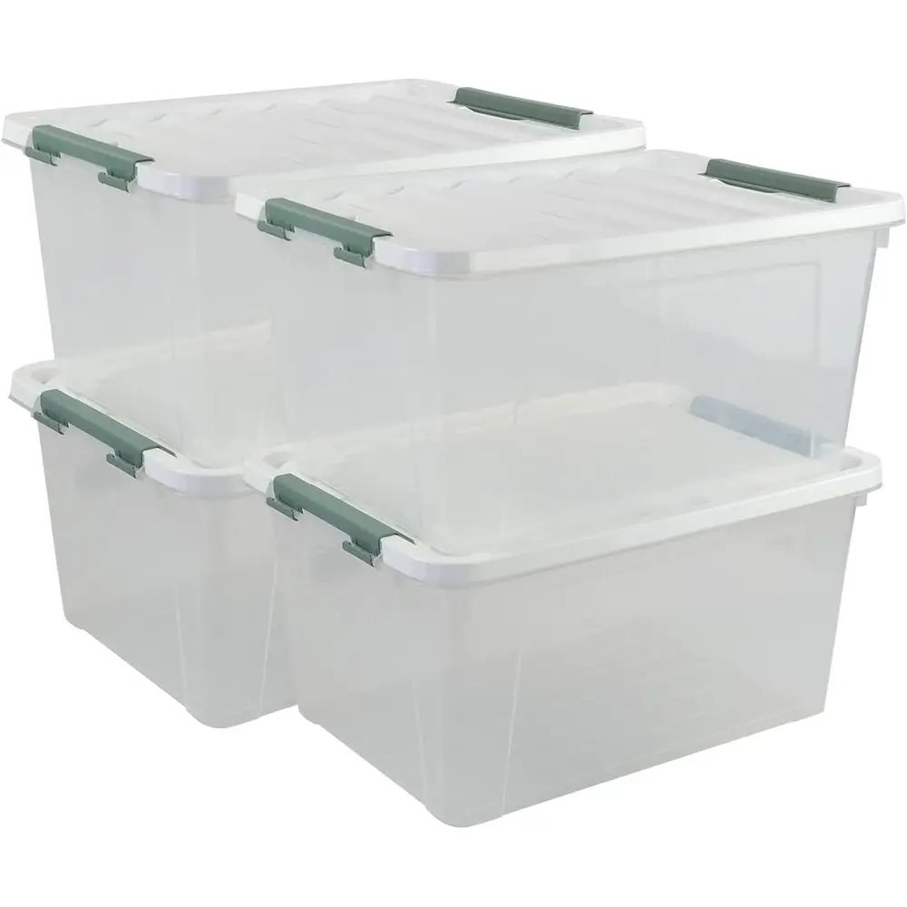 

4-Pack Clear 20-Quart Plastic Storage Bins with Lids