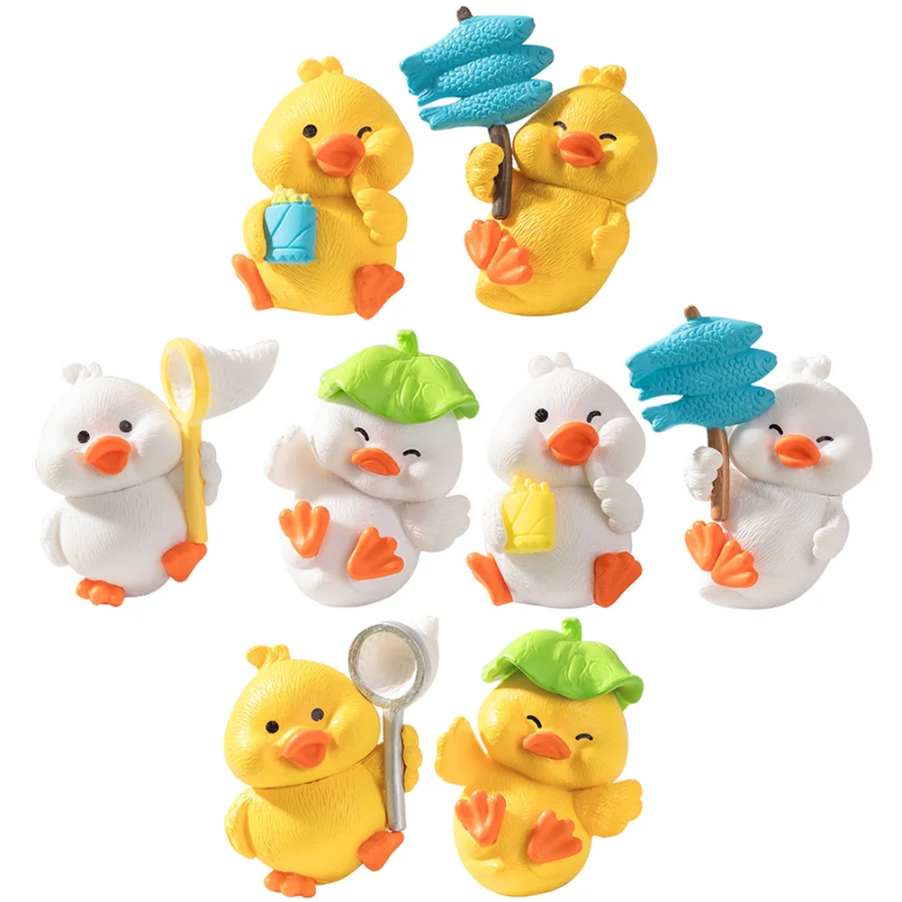 

8Pcs Mini Resin Ducks Tiny Figures Micro Landscape Decoration