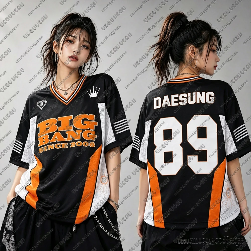 Koreanische Kpop Big Bang World Concert Tour Fußballtrikots für Frauen, Big Bang 20. Jubiläum Trikots, Y2K Oversized Loose Tops – Detail 7