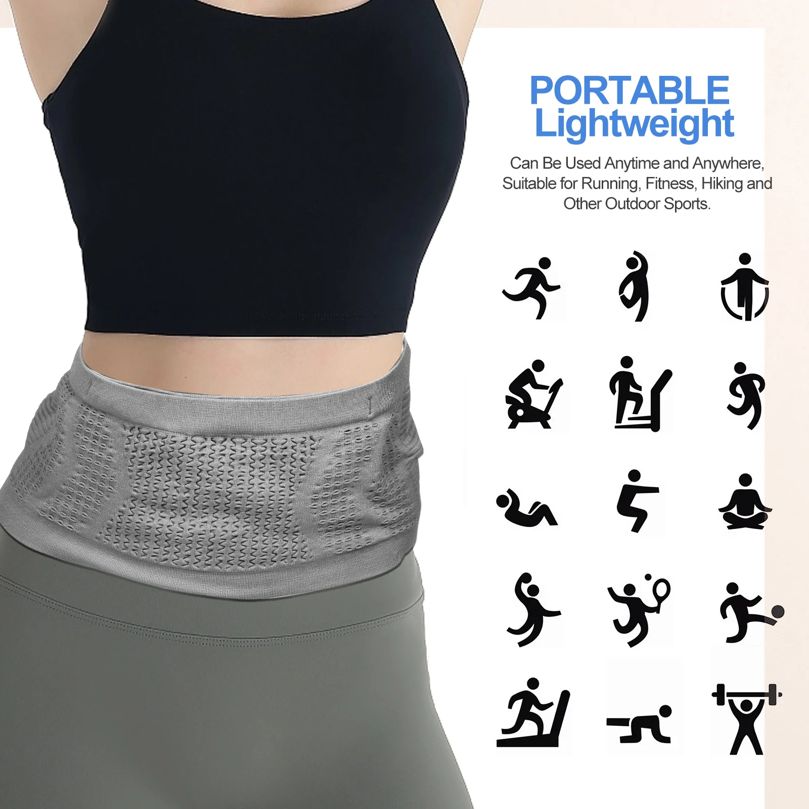 Running Waist Bag Large Capacity Fitness Belt Phone Keys Money Organizer for Sports Workout Hiking Travel Activities