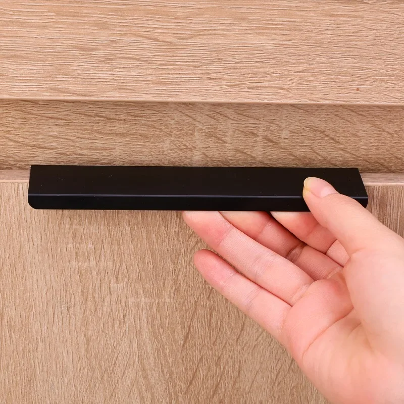 アルミニウム合金の見えない引き出しハンドル,食器棚のドアハンドル,パンチなしの家具,キャビネットノブ,家庭用ハードウェアキット,10〜1個