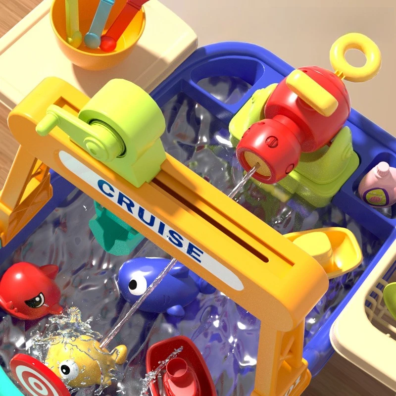 Kinderküchenspielzeug, elektrischer Spaß, Wasserspiel, Wasserwaschbecken, Angeln, Geschirrspülen, Zuhause, Rollenspiel, Baby, Früherziehung, Spielzeug