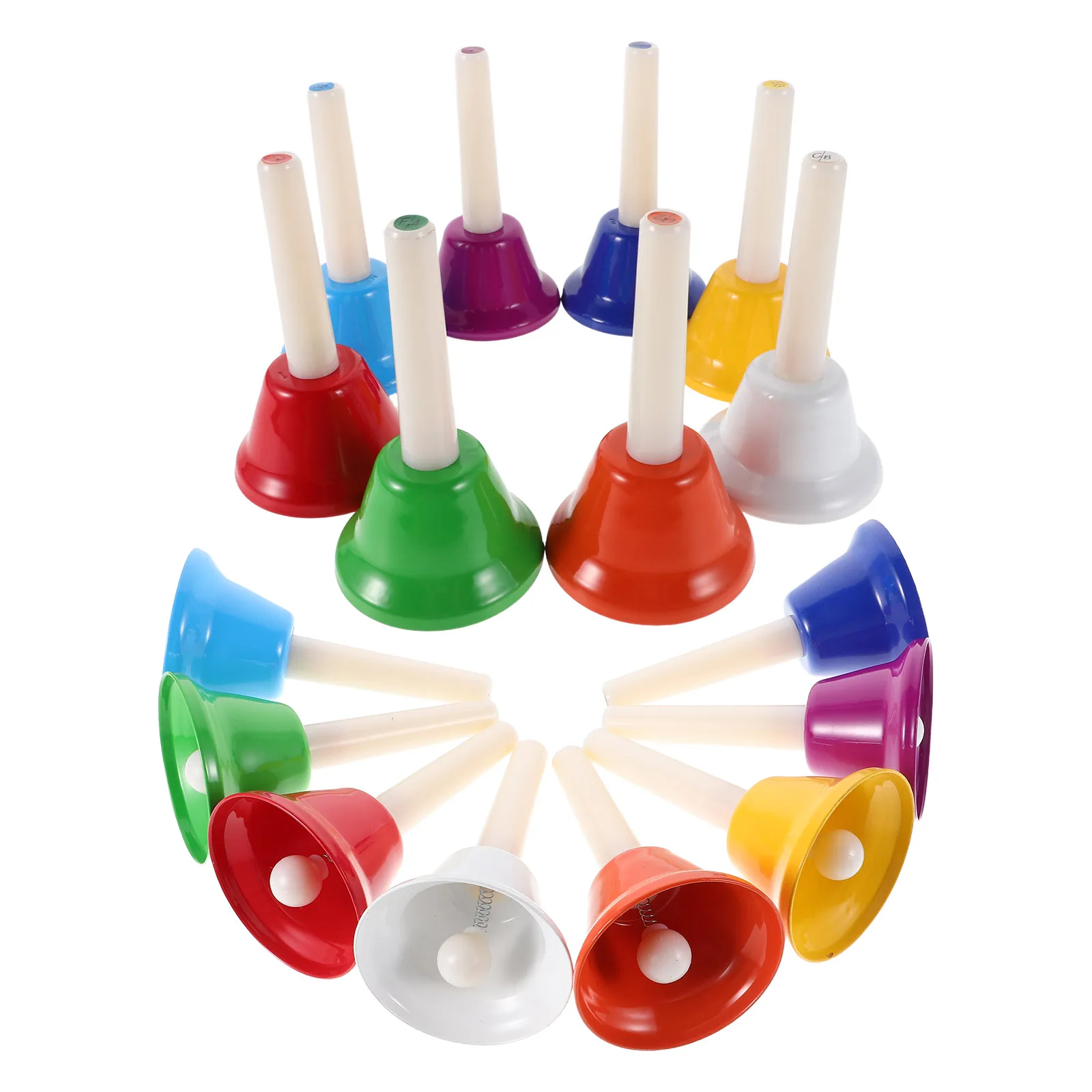 

16pcs Hand Bell Diatonic Metal Percussion Instrument Loud Clear Durable Music Education Rhythm Training Classroom Church