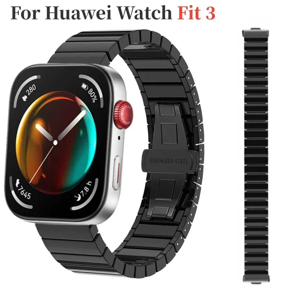 Ceramic Watch Strap for Huawei Watch Fit 3 High-end Business Replacement Wristband Luxury Accessories for Huawei Fit 3 Watchband