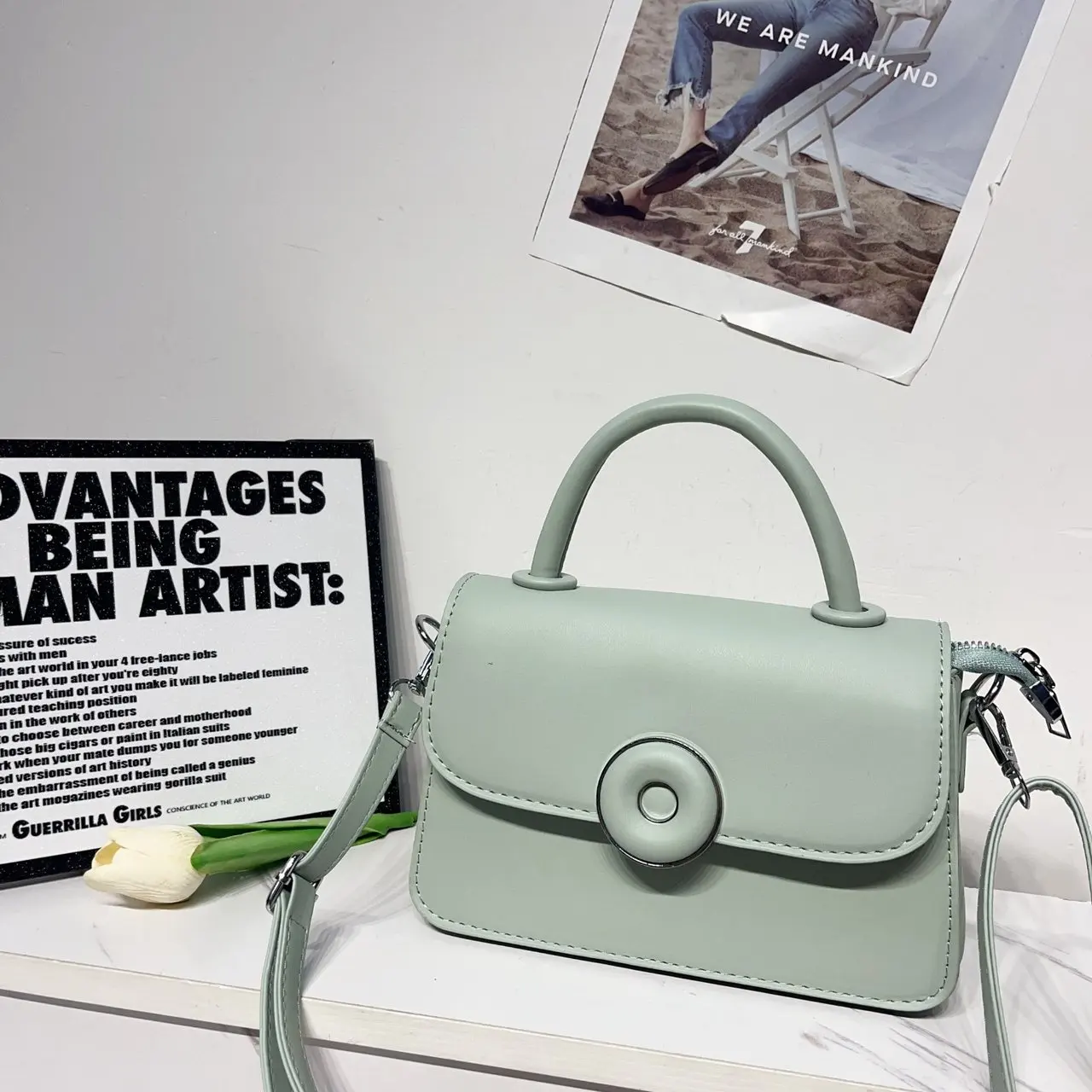 حقيبة كتف كلاسيكية أنيقة للنساء من الجلد بتصميم كلاسيكي حقيبة يد كروس فاخرة للأسلوب اليومي الحديث