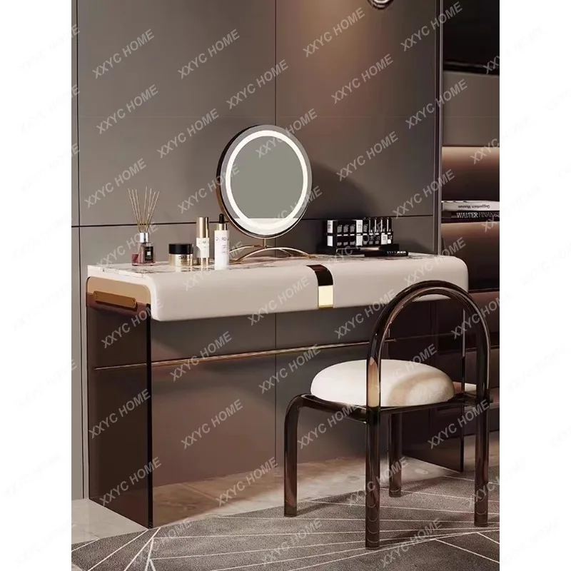 

Modern Entry Lux Style Stone Plate High-End Internet Celebrity Designer Model Small Apartment Bedroom Makeup Table