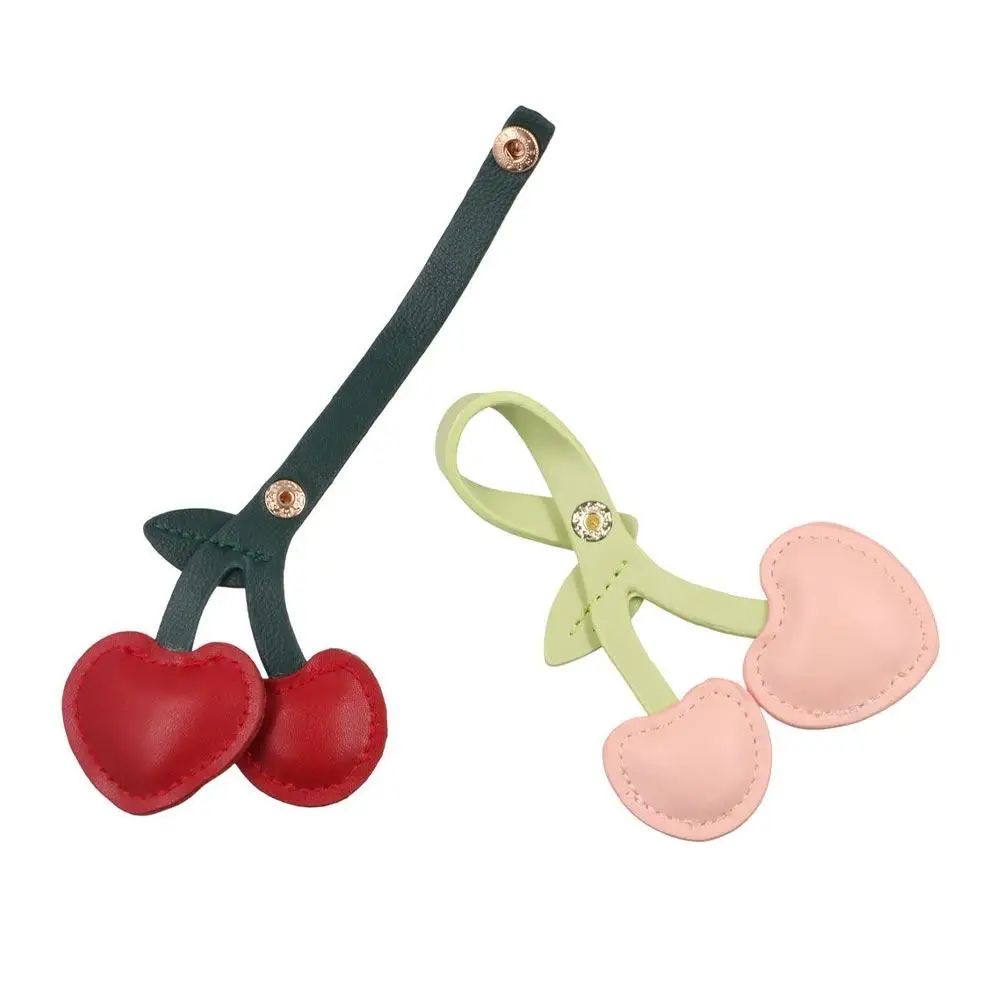 Kawaii الخوخ القلب الكرز مفتاح سلسلة الديكور المفاتيح DIY بها بنفسك الاكسسوارات الحرفية الكرز قلادة الحب كيرينغ حقيبة قلادة النساء/الرجال #2