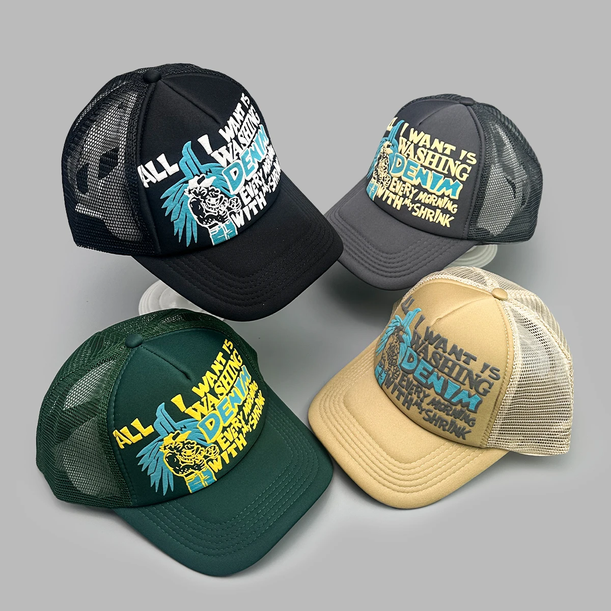 

Color Block 3D Printed Letters Baseball Hats New Men Women Sunshade Hip Hop Breathable Mesh Versatile Fashion Street Trucker Cap