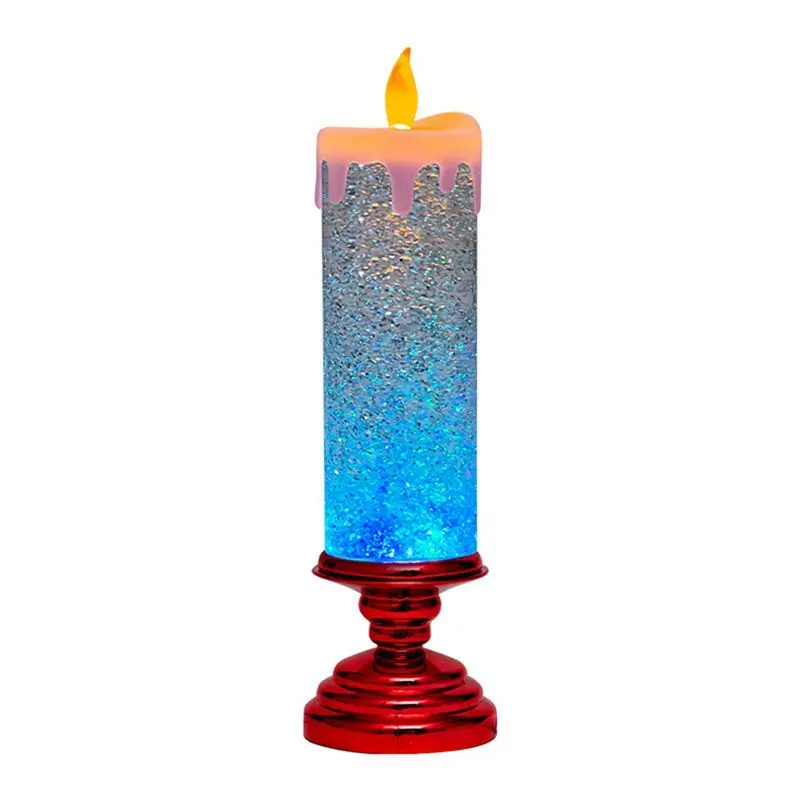 

LED Christmas Candles Colour Changing LED Water Candle With Glitter Flameless LED Candle Lights Desk Table Easy To Use Red