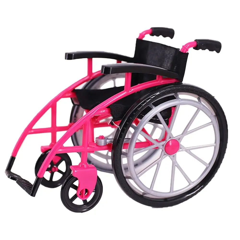 Accessoire de maison de poupée, fauteuil roulant Miniature pour enfants, bricolage, béquille, modèle pliable et réaliste, meubles de décoration pour maison de poupée