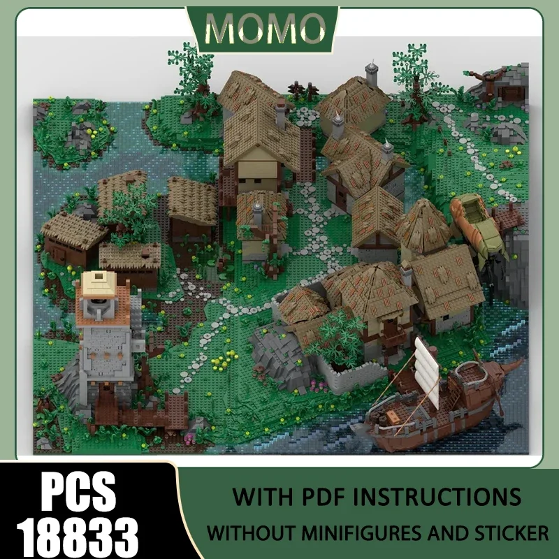 Medieval Castle Model Moc Building Blocks Modular Town of Seyda Neen Model Technology Brick Assembly Construction Toy Gifts