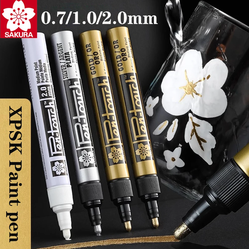 

1PC Japan SAKURA Paint Markers Pen XPSK Gold Silver and White Car Decoration Waterproof Gold Plated Not Fade School Supplies