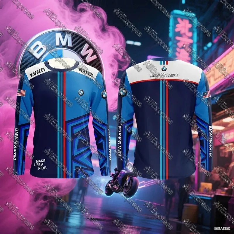 

Модная футболка с принтом BMW Мотоциклетная футболка Мужская футболка Внедорожная футболка BMW Летняя впитывающая пот дышащая быстросохнущая футболка