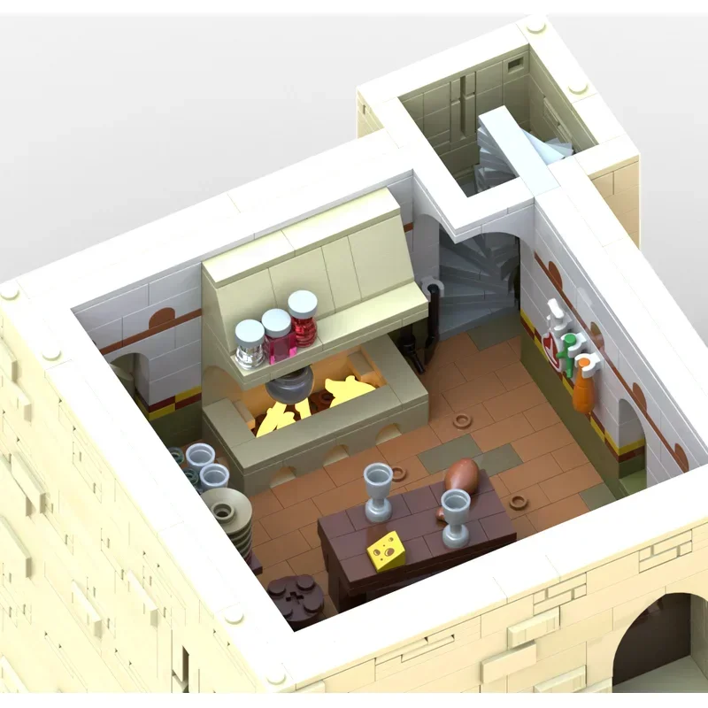 중세 성 모델 Moc 빌딩 블록 남부 프랑스의 휴먼 캐슬 기술 벽돌 DIY 조립 HolidayToys 선물