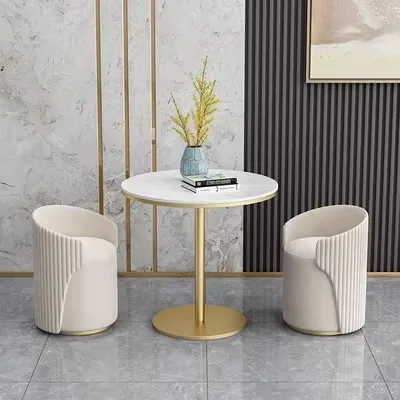 

Nordic light luxury one table and four chairs small apartment negotiation reception and rest balcony round table and chair combi